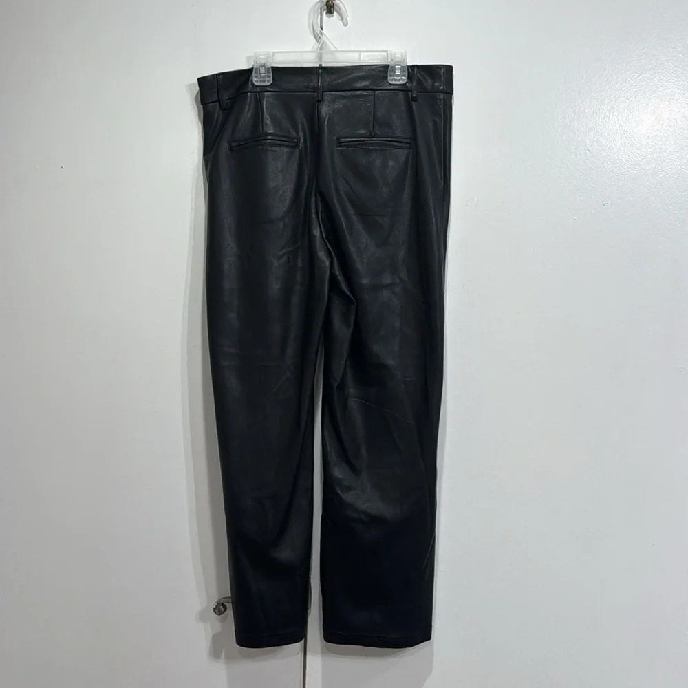 7 For All Mankind Faux Leather Black Trousers Size Medium
